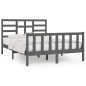 vidaXL Estructura de cama madera maciza gris King Size 150x200 cm vidaXL Estructura de cama madera maciza gris King Size 150x200 cm