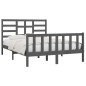 vidaXL Estructura de cama madera maciza gris King Size 150x200 cm vidaXL Estructura de cama madera maciza gris King Size 150x200 cm
