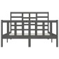 vidaXL Estructura de cama madera maciza gris King Size 150x200 cm vidaXL Estructura de cama madera maciza gris King Size 150x200 cm