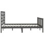 vidaXL Estructura de cama madera maciza gris King Size 150x200 cm vidaXL Estructura de cama madera maciza gris King Size 150x200 cm