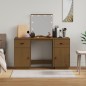 vidaXL Juego de tocador con LED madera maciza de pino marrón miel vidaXL Juego de tocador con LED madera maciza de pino marrón miel