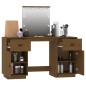 vidaXL Juego de tocador con LED madera maciza de pino marrón miel vidaXL Juego de tocador con LED madera maciza de pino marrón miel