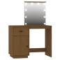 vidaXL Juego de tocador con LED madera maciza de pino marrón miel vidaXL Juego de tocador con LED madera maciza de pino marrón miel