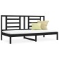 vidaXL Sofá cama madera maciza de pino negro 90x200 cm