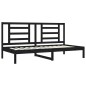 vidaXL Sofá cama madera maciza de pino negro 90x200 cm