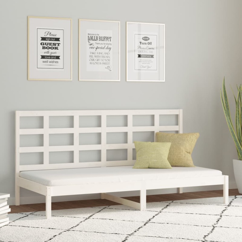 vidaXL Sofá cama madera maciza de pino blanco 80x200 cm vidaXL Sofá cama madera maciza de pino blanco 80x200 cm