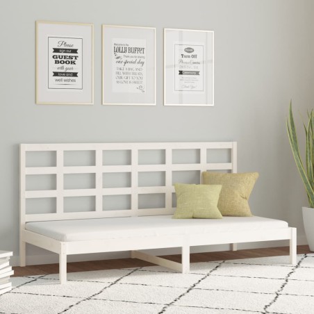 vidaXL Sofá cama madera maciza de pino blanco 80x200 cm