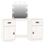 vidaXL Juego de tocador con LED madera maciza de pino blanco vidaXL Juego de tocador con LED madera maciza de pino blanco