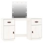 vidaXL Juego de tocador con LED madera maciza de pino blanco vidaXL Juego de tocador con LED madera maciza de pino blanco