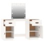 vidaXL Juego de tocador con LED madera maciza de pino blanco vidaXL Juego de tocador con LED madera maciza de pino blanco