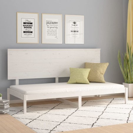 vidaXL Sofá cama madera maciza de pino blanco 80x200 cm