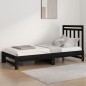 vidaXL Sofá cama extraíble madera maciza de pino negro 2x(90x200) cm vidaXL Sofá cama extraíble madera maciza de pino negro 2x(90x200) cm