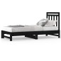 vidaXL Sofá cama extraíble madera maciza de pino negro 2x(90x200) cm vidaXL Sofá cama extraíble madera maciza de pino negro 2x(90x200) cm