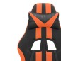 vidaXL Silla gaming giratoria reposapiés cuero sintético negro naranja vidaXL Silla gaming giratoria reposapiés cuero sintético negro naranja