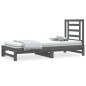 vidaXL Sofá cama extraíble madera maciza de pino gris 2x(90x190) cm