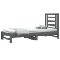 vidaXL Sofá cama extraíble madera maciza de pino gris 2x(90x190) cm