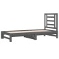 vidaXL Sofá cama extraíble madera maciza de pino gris 2x(90x190) cm