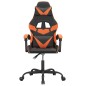 vidaXL Silla gaming giratoria cuero sintético negro y naranja vidaXL Silla gaming giratoria cuero sintético negro y naranja