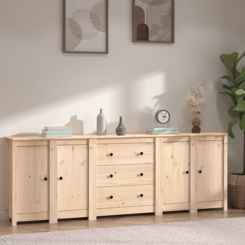 vidaXL Aparador de madera maciza de pino 230x35x80 cm vidaXL Aparador de madera maciza de pino 230x35x80 cm