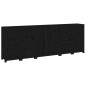 vidaXL Aparador de madera maciza de pino negro 230 x 35 x 80 cm vidaXL Aparador de madera maciza de pino negro 230 x 35 x 80 cm