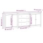 vidaXL Aparador de madera maciza de pino 210x35x80 cm