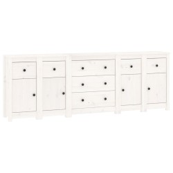 vidaXL Aparador de madera maciza de pino blanco 230 x 35 x 80 cm