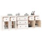 vidaXL Aparador de madera maciza de pino blanco 230 x 35 x 80 cm vidaXL Aparador de madera maciza de pino blanco 230 x 35 x 80 cm