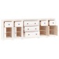 vidaXL Aparador de madera maciza de pino blanco 230 x 35 x 80 cm vidaXL Aparador de madera maciza de pino blanco 230 x 35 x 80 cm
