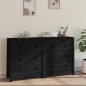 vidaXL Aparador de madera maciza de pino negro 140x35x80 cm vidaXL Aparador de madera maciza de pino negro 140x35x80 cm