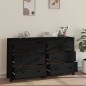 vidaXL Aparador de madera maciza de pino negro 140x35x80 cm vidaXL Aparador de madera maciza de pino negro 140x35x80 cm