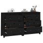 vidaXL Aparador de madera maciza de pino negro 140x35x80 cm vidaXL Aparador de madera maciza de pino negro 140x35x80 cm