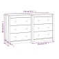 vidaXL Aparador de madera maciza de pino negro 140x35x80 cm vidaXL Aparador de madera maciza de pino negro 140x35x80 cm