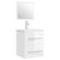 vidaXL Mueble de baño con lavabo madera contrachapada blanco brillante vidaXL Mueble de baño con lavabo madera contrachapada blanco brillante