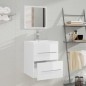 vidaXL Mueble de baño con lavabo madera contrachapada blanco brillante vidaXL Mueble de baño con lavabo madera contrachapada blanco brillante