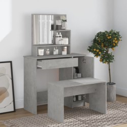 vidaXL Juego de tocador color gris hormigón 86,5x35x136 cm