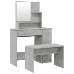 vidaXL Juego de tocador color gris hormigón 86,5x35x136 cm