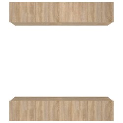 vidaXL Muebles TV 4 uds madera contrachapada roble Sonoma 80x30x30 cm