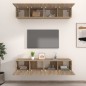 vidaXL Muebles TV 4 uds madera contrachapada roble Sonoma 80x30x30 cm