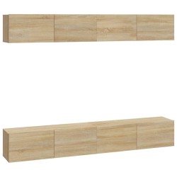vidaXL Muebles de TV 4 piezas roble Sonoma 100x30x30 cm