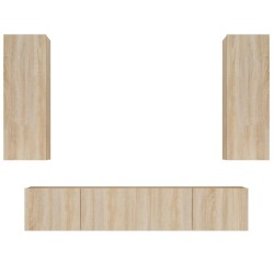 vidaXL Set de muebles para TV 4 pzas madera contrachapada roble Sonoma