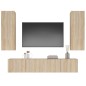 vidaXL Set de muebles para TV 4 pzas madera contrachapada roble Sonoma