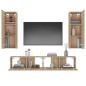 vidaXL Set de muebles para TV 4 pzas madera contrachapada roble Sonoma