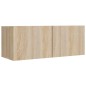 vidaXL Set de muebles para TV 4 pzas madera contrachapada roble Sonoma