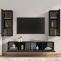 vidaXL Set de muebles para TV 4 piezas madera contrachapada negro