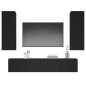 vidaXL Set de muebles para TV 4 piezas madera contrachapada negro