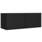 vidaXL Set de muebles para TV 4 piezas madera contrachapada negro