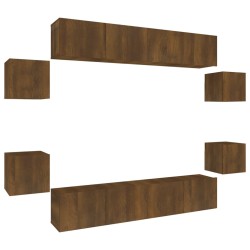 vidaXL Set de muebles para TV 8 pzas madera contrachapada roble marrón