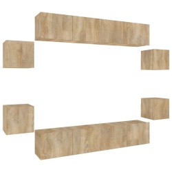 vidaXL Set de muebles para TV 8 pzas madera contrachapada roble Sonoma