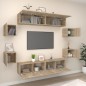 vidaXL Set de muebles para TV 8 pzas madera contrachapada roble Sonoma vidaXL Set de muebles para TV 8 pzas madera contrachapada roble Sonoma