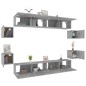 vidaXL Set de muebles para TV 8 pzas madera contrachapada gris Sonoma